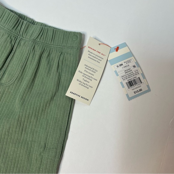 Cat & Jack Unisex Green Adaptive Side Snap Pants Bottoms for Baby. New! - Picture 2 of 6